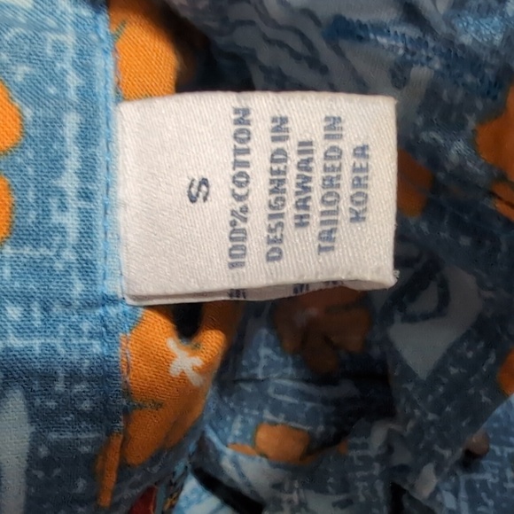 Joe Kealoha by Reyn Spooner Floral Pop Over Tunic Size Small In Blue & Orange - Picture 4 of 8